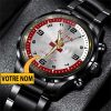Montre en acier FC Metz avec nom personnalisé