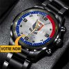 Montre en acier Stade Malherbe Caen avec nom personnalisé