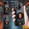 Étui en cuir pour téléphone AS Monaco Style sportif avec nom personnalisé
