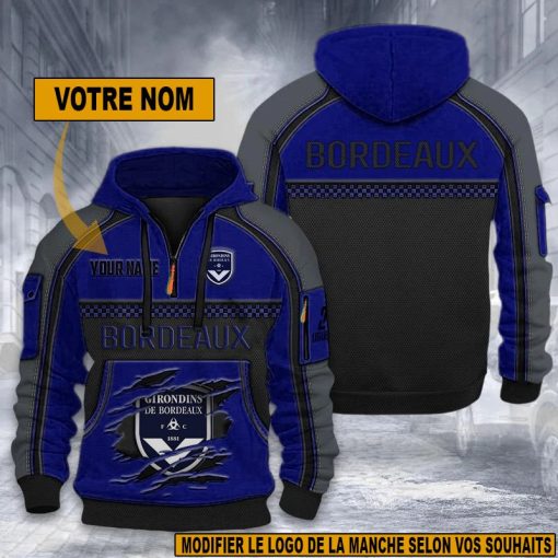 FC Girondins de Bordeaux – Hoodie dynamique Nouvelle édition avec nom personnalisé