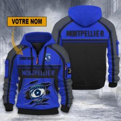 Montpellier Hérault Rugby – Hoodie dynamique Nouvelle édition avec nom personnalisé