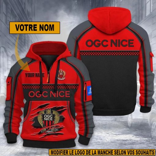 OGC Nice – Hoodie dynamique Nouvelle édition avec nom personnalisé