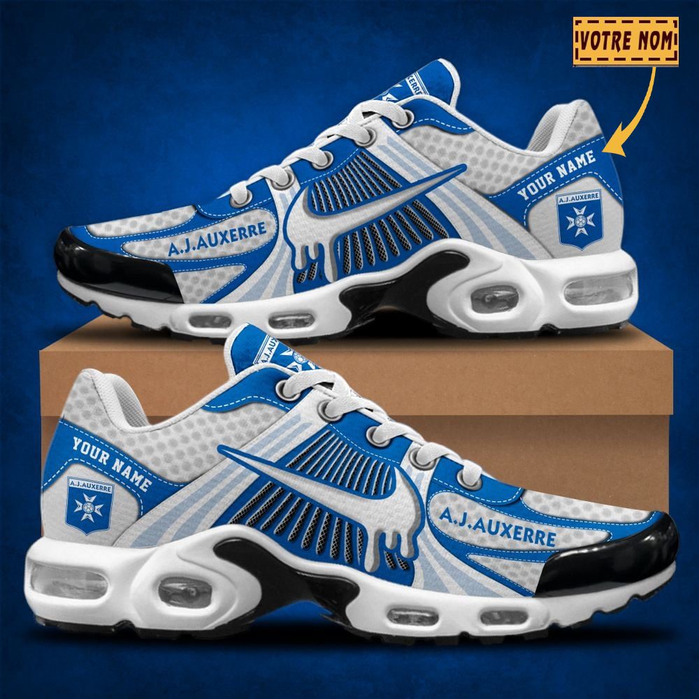 Chaussures Air Max Plus AJ Auxerre Nouvelle édition avec nom personnalisé Chaussures Air Max Plus AJ Auxerre Nouvelle édition avec nom personnalisé