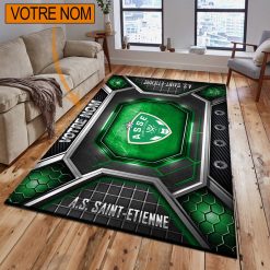 AS Saint-Étienne – Tapis de sol Nouveau Design avec nom personnalisé