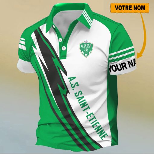 AS Saint-Étienne – Chemise polo Nouveau Design Avec Nom Personnalisé