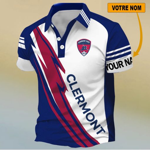 Clermont Foot 63 – Chemise polo Nouveau Design Avec Nom Personnalisé