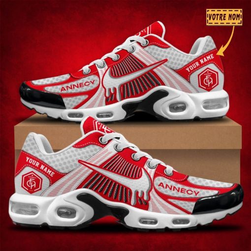 Chaussures Air Max Plus FC Annecy Nouvelle édition avec nom personnalisé