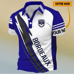 FC Girondins de Bordeaux – Chemise polo Nouveau Design Avec Nom Personnalisé