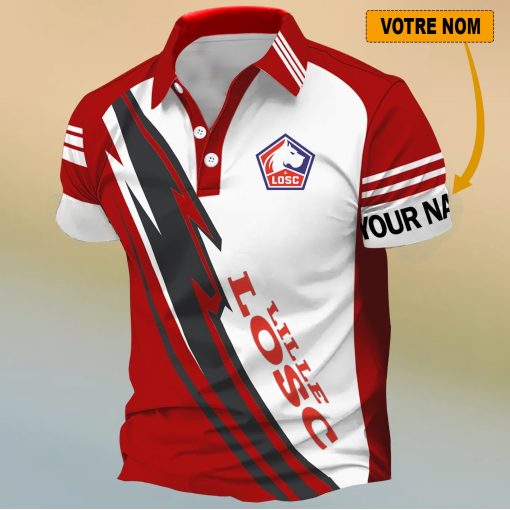 LOSC Lille – Chemise polo Nouveau Design Avec Nom Personnalisé