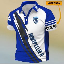 Montpellier Hérault Rugby – Chemise polo Nouveau Design Avec Nom Personnalisé