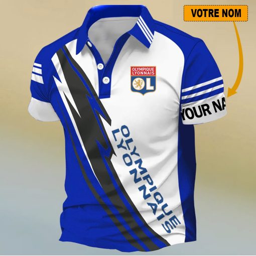 Olympique Lyonnais – Chemise polo Nouveau Design Avec Nom Personnalisé