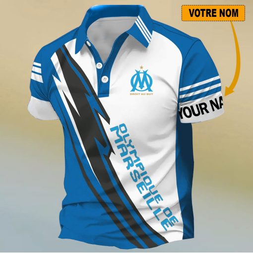 Olympique de Marseille – Chemise polo Nouveau Design Avec Nom Personnalisé