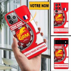 Quevilly – Rouen Métropole – Étui pour téléphone Édition spéciale Avec Nom Personnalisé