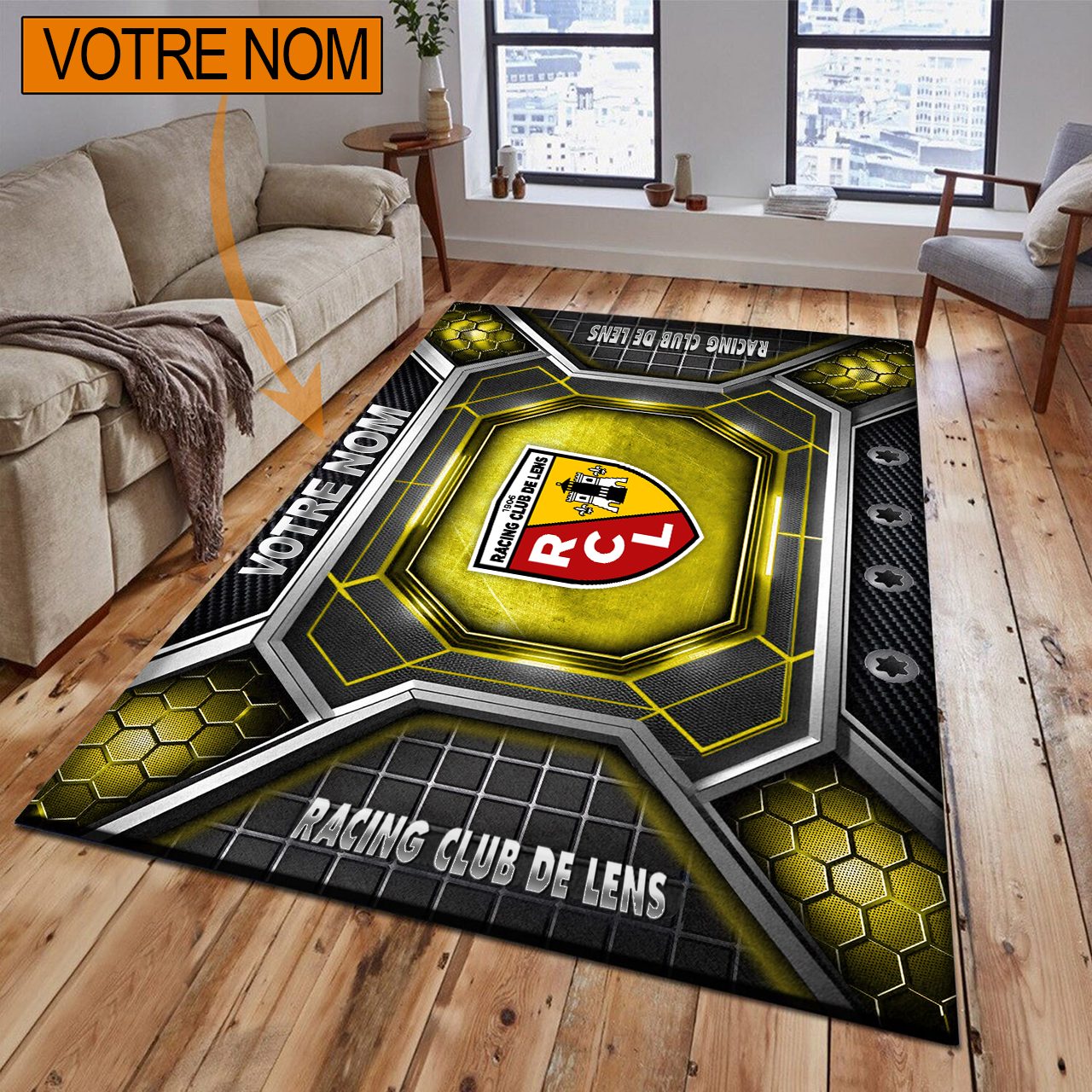 RC Lens – Tapis de sol Nouveau Design avec nom personnalisé RC Lens – Tapis de sol Nouveau Design avec nom personnalisé
