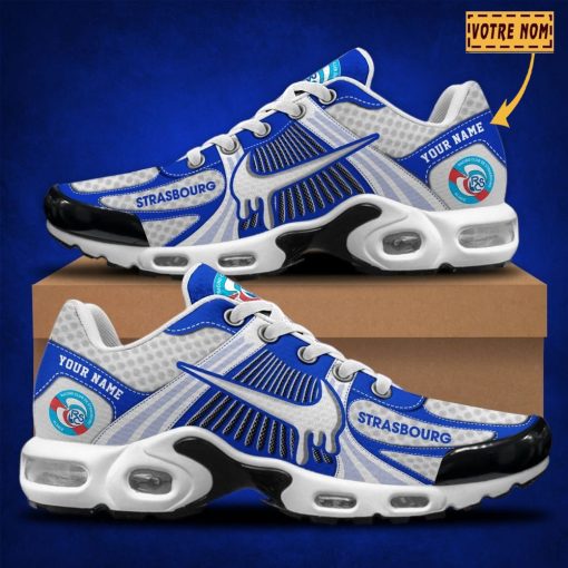 Chaussures Air Max Plus RC Strasbourg Alsace Nouvelle édition avec nom personnalisé