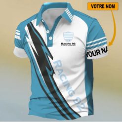 Racing 92 – Chemise polo Nouveau Design Avec Nom Personnalisé