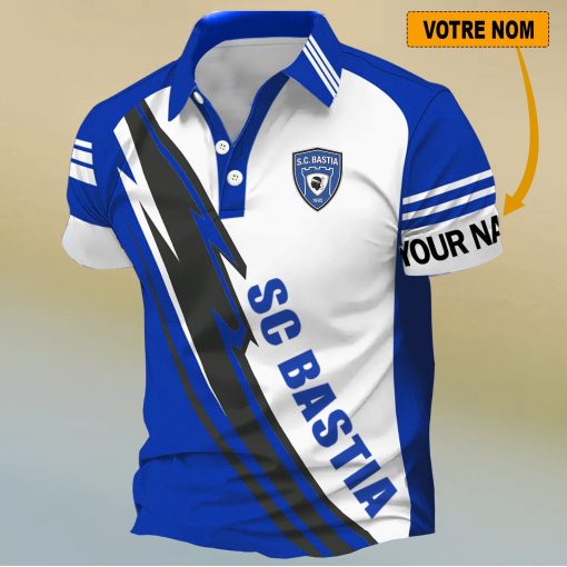 SC Bastia – Chemise polo Nouveau Design Avec Nom Personnalisé