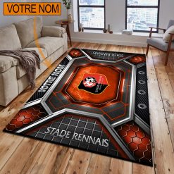 Stade Rennais FC – Tapis de sol Nouveau Design avec nom personnalisé