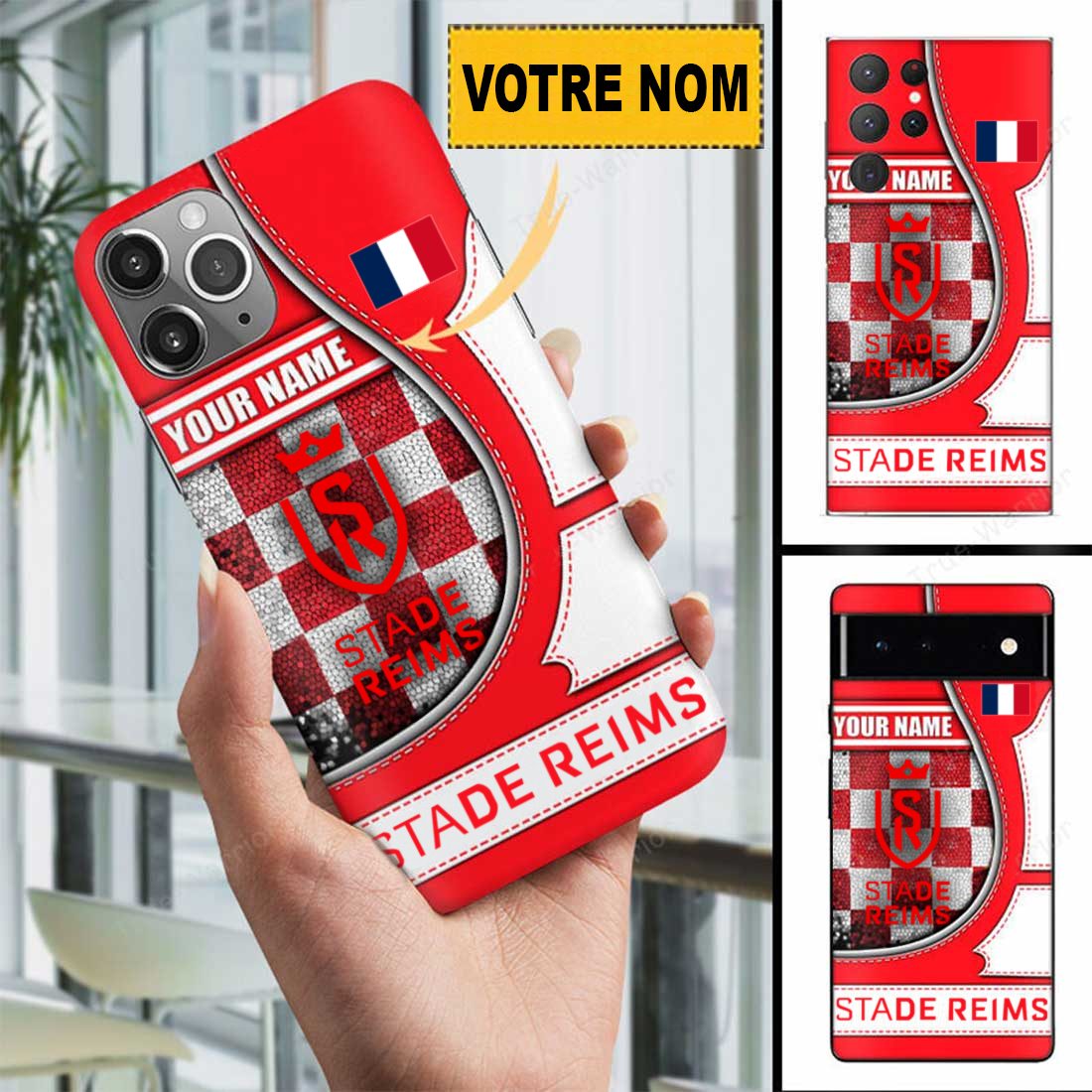 Stade de Reims – Étui pour téléphone Édition spéciale Avec Nom Personnalisé Stade de Reims – Étui pour téléphone Édition spéciale Avec Nom Personnalisé
