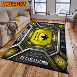 US Carcassonnaise – Tapis de sol Nouveau Design avec nom personnalisé