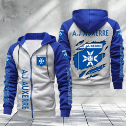 AJ Auxerre – Hoodie zippé raglan Nouveau Design Nouvelle édition