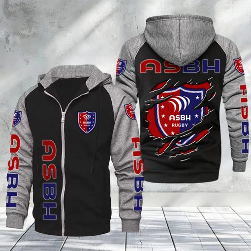 AS Béziers Hérault – Hoodie zippé raglan Nouveau Design Nouvelle édition AS Béziers Hérault – Hoodie zippé raglan Nouveau Design Nouvelle édition