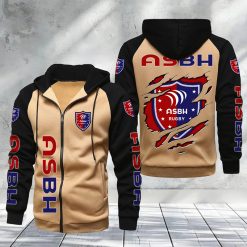AS Béziers Hérault – Hoodie zippé raglan Nouveau Design Nouvelle édition
