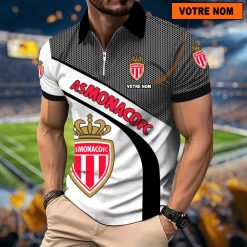 AS Monaco – Polo à fermeture éclair Nouveau Design Avec Nom Personnalisé