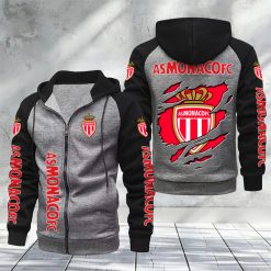 AS Monaco – Hoodie zippé raglan Nouveau Design Nouvelle édition