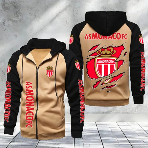 AS Monaco – Hoodie zippé raglan Nouveau Design Nouvelle édition AS Monaco – Hoodie zippé raglan Nouveau Design Nouvelle édition