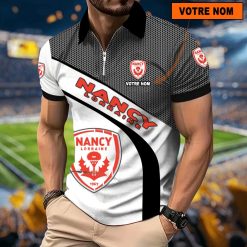 AS Nancy Lorraine – Polo à fermeture éclair Nouveau Design Avec Nom Personnalisé