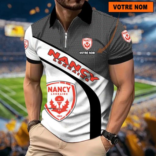 AS Nancy Lorraine – Polo à fermeture éclair Nouveau Design Avec Nom Personnalisé