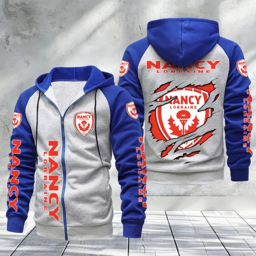 AS Nancy Lorraine – Hoodie zippé raglan Nouveau Design Nouvelle édition AS Nancy Lorraine – Hoodie zippé raglan Nouveau Design Nouvelle édition