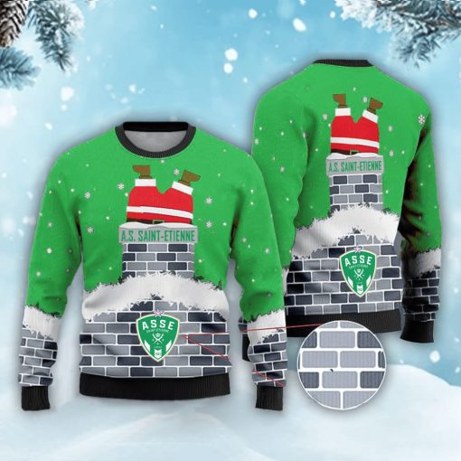 AS Saint-Étienne – Pull-over à motif de Père Noël