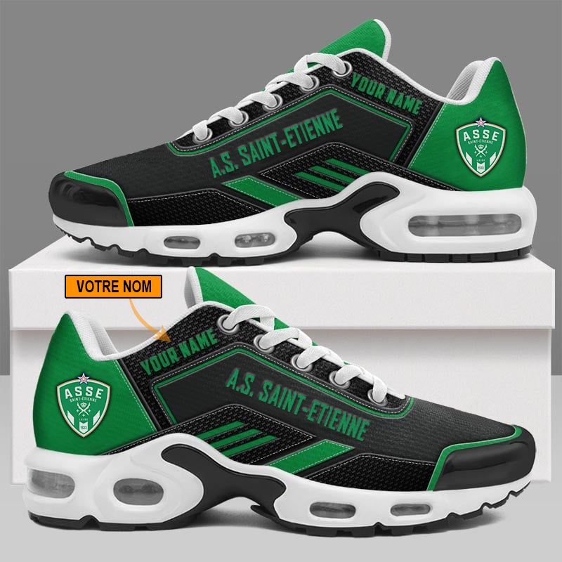 AS Saint-Étienne – Chaussures Air Max Plus Nouveau style avec nom personnalisé AS Saint-Étienne – Chaussures Air Max Plus Nouveau style avec nom personnalisé