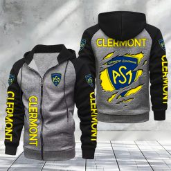 ASM Clermont Auvergne – Hoodie zippé raglan Nouveau Design Nouvelle édition