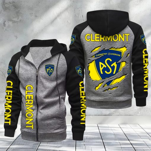 ASM Clermont Auvergne – Hoodie zippé raglan Nouveau Design Nouvelle édition