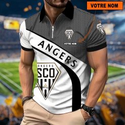 Angers SCO – Polo à fermeture éclair Nouveau Design Avec Nom Personnalisé