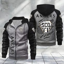 Angers SCO – Hoodie zippé raglan Nouveau Design Nouvelle édition