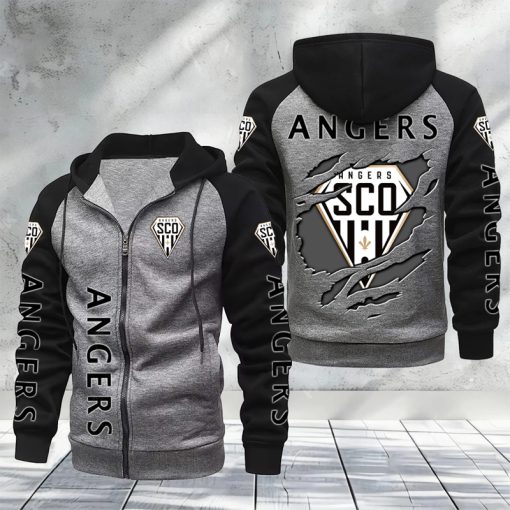 Angers SCO – Hoodie zippé raglan Nouveau Design Nouvelle édition