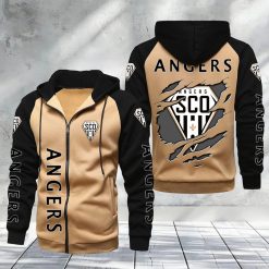 Angers SCO – Hoodie zippé raglan Nouveau Design Nouvelle édition