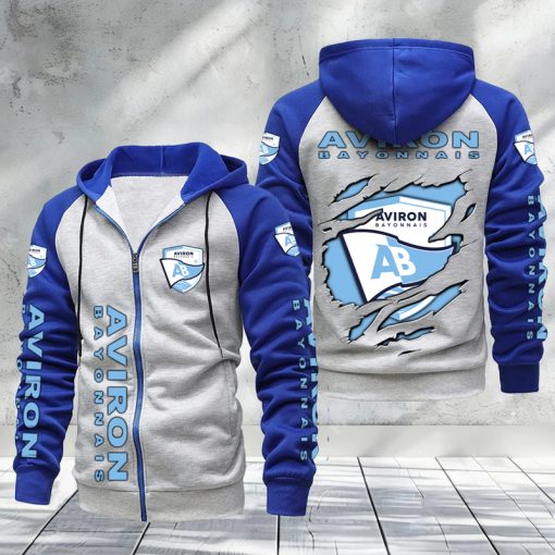 Aviron Bayonnais – Hoodie zippé raglan Nouveau Design Nouvelle édition Aviron Bayonnais – Hoodie zippé raglan Nouveau Design Nouvelle édition