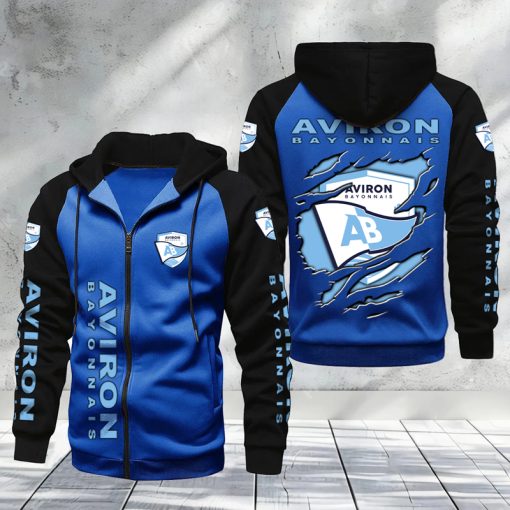 Aviron Bayonnais – Hoodie zippé raglan Nouveau Design Nouvelle édition Aviron Bayonnais – Hoodie zippé raglan Nouveau Design Nouvelle édition
