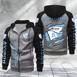 Aviron Bayonnais – Hoodie zippé raglan Nouveau Design Nouvelle édition