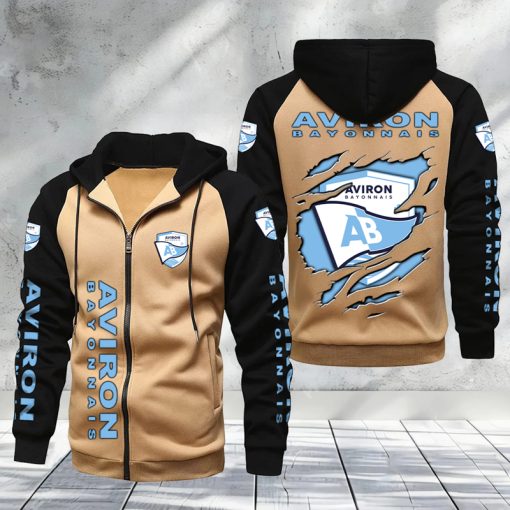 Aviron Bayonnais – Hoodie zippé raglan Nouveau Design Nouvelle édition Aviron Bayonnais – Hoodie zippé raglan Nouveau Design Nouvelle édition