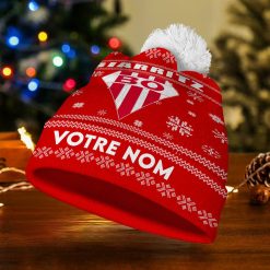 Biarritz Olympique PB – Bonnet de Noël Nouvelle Version avec nom personnalisé