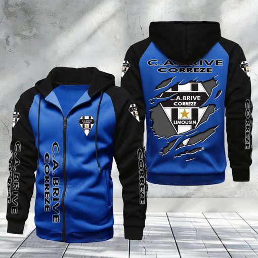 CA Brive – Hoodie zippé raglan Nouveau Design Nouvelle édition CA Brive – Hoodie zippé raglan Nouveau Design Nouvelle édition