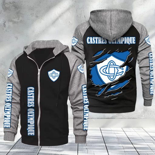 Castres Olympique – Hoodie zippé raglan Nouveau Design Nouvelle édition Castres Olympique – Hoodie zippé raglan Nouveau Design Nouvelle édition