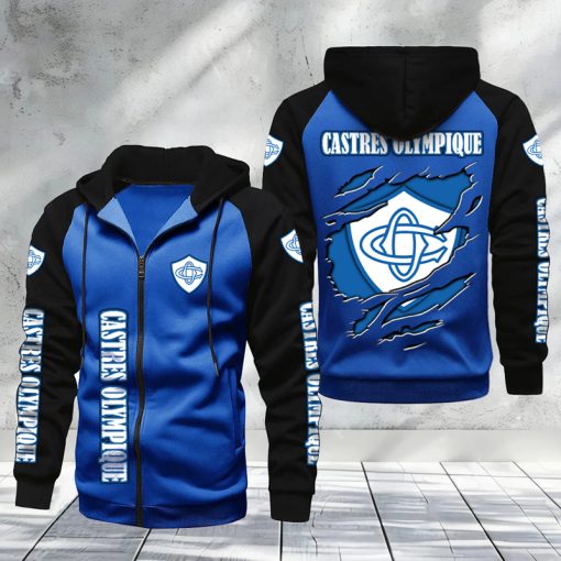 Castres Olympique – Hoodie zippé raglan Nouveau Design Nouvelle édition Castres Olympique – Hoodie zippé raglan Nouveau Design Nouvelle édition