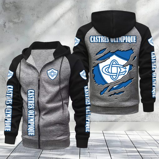 Castres Olympique – Hoodie zippé raglan Nouveau Design Nouvelle édition Castres Olympique – Hoodie zippé raglan Nouveau Design Nouvelle édition